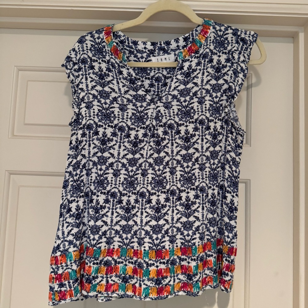 THML colorful embroidered women’s top